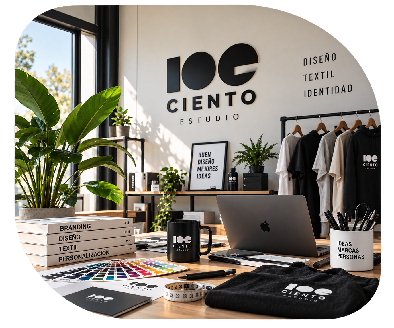 Estudio de diseño, identidad y personalización textil Ciento Estudio
